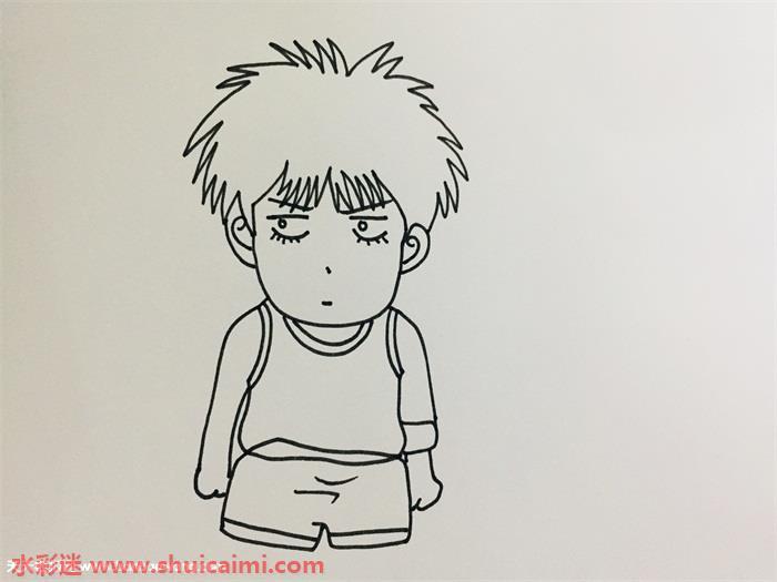 灌篮高手流川枫迷你版简笔画教程