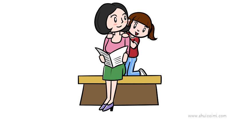 我给妈妈按摩儿童画怎么画 我给妈妈按摩简笔画简单