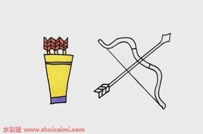 弓箭怎么画 弓箭简笔画简单好看带颜色