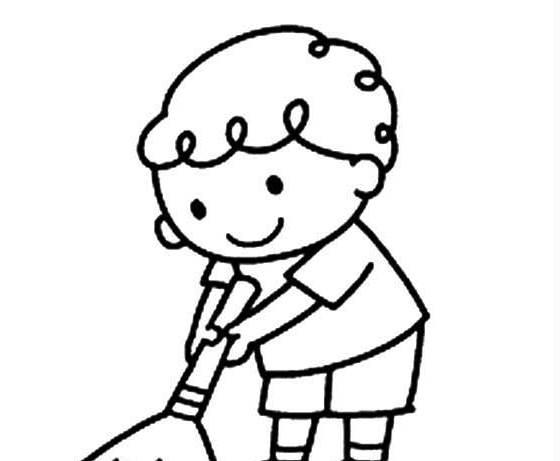 扫地简笔画 扫地简笔画儿童画