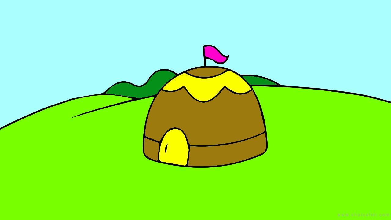 草原蒙古包简笔画怎么画 草原蒙古包简笔画图片大全