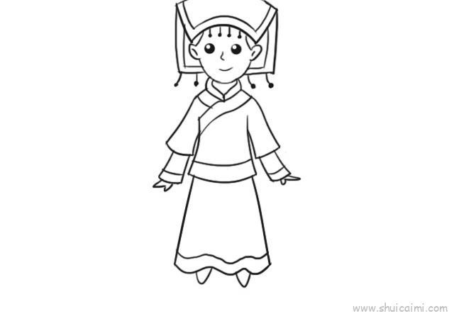 云南民族服饰儿童画怎么画 云南民族服饰简笔画简单