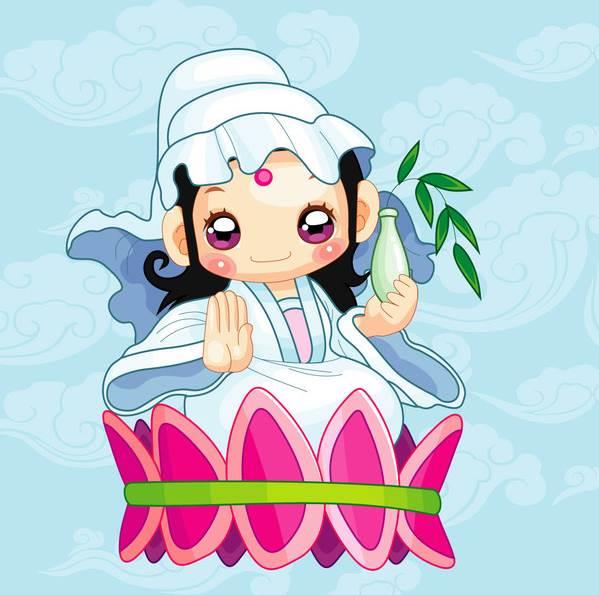 观音菩萨简笔画带颜色 观音菩萨简笔画带颜色怎么画