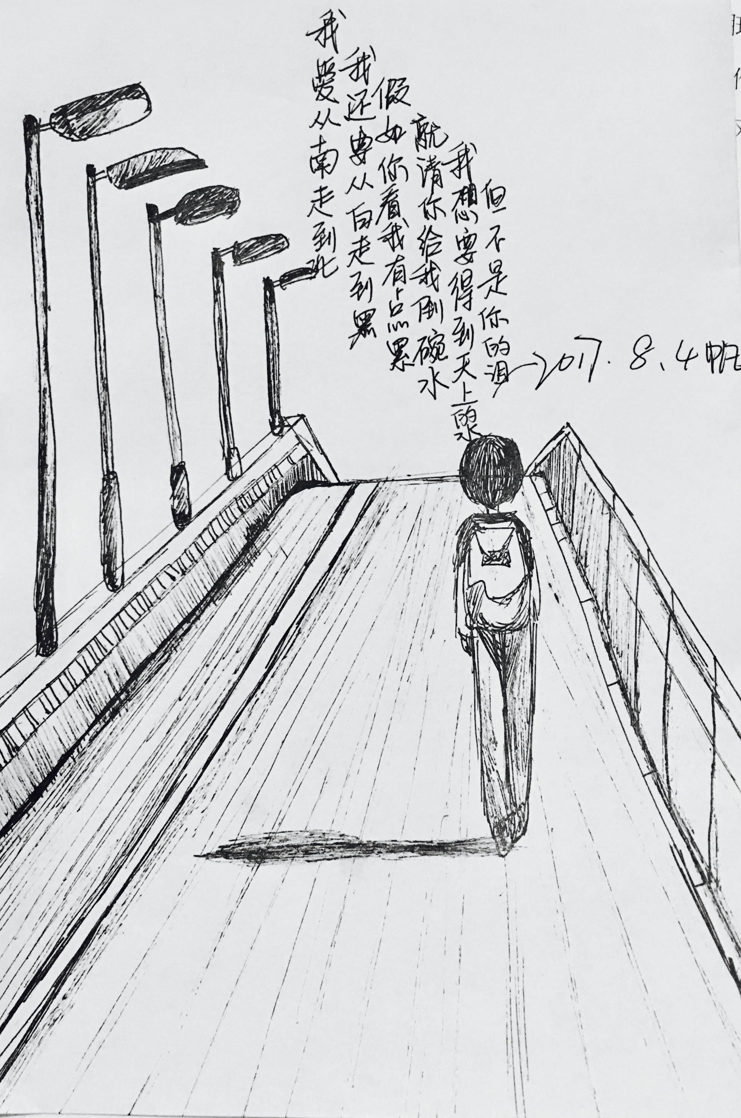 女孩背影简笔画 校园女孩背影简笔画