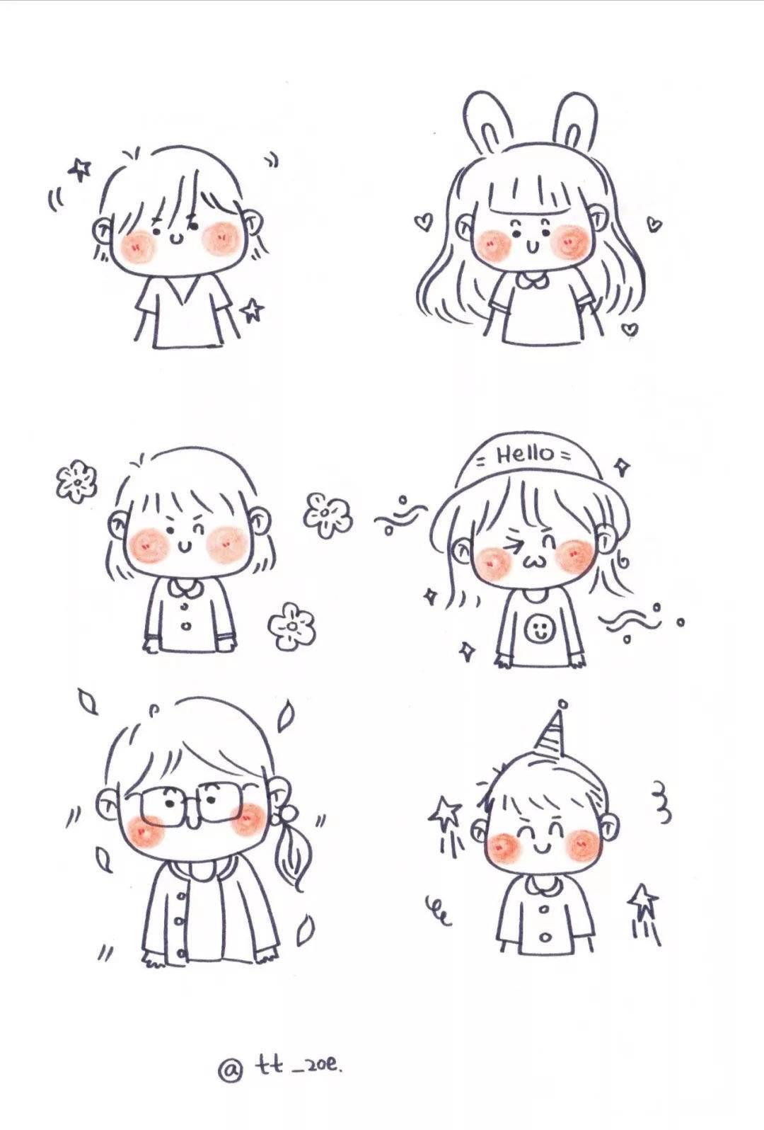 简笔画人物少女 漫画简笔画人物少女