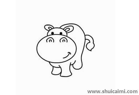 可爱河马儿童简笔画
