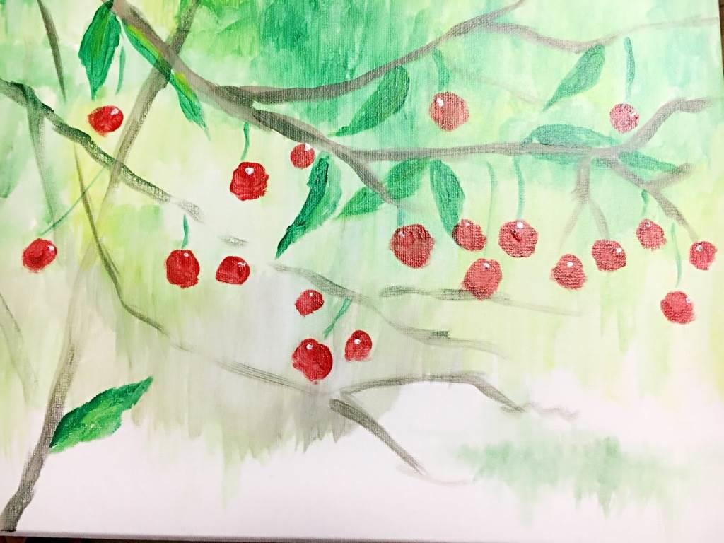 简笔画樱桃树绘画 简笔画的樱桃树