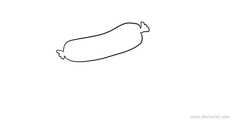 热狗儿童画怎么画 热狗简笔画步骤