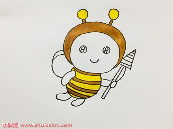 彩色卡通小蜜蜂怎么画 卡通小蜜蜂简笔画画法