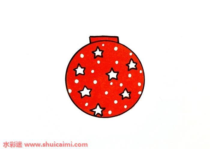 圣诞彩球怎么画 圣诞彩球简笔画图片带颜色