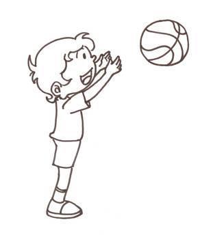 打篮球简笔画 打篮球简笔画男孩