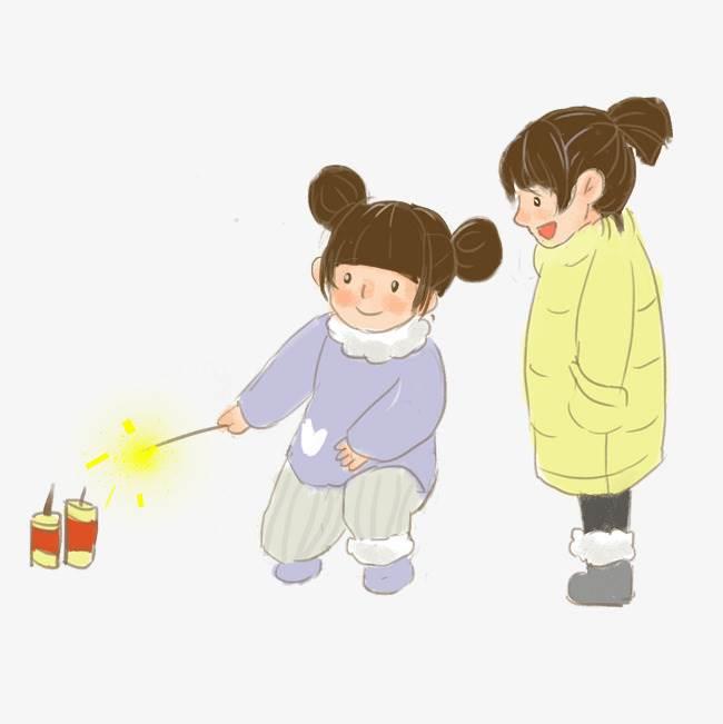 除夕夜放烟花简笔画图片 除夕夜放烟花简笔画图片彩色