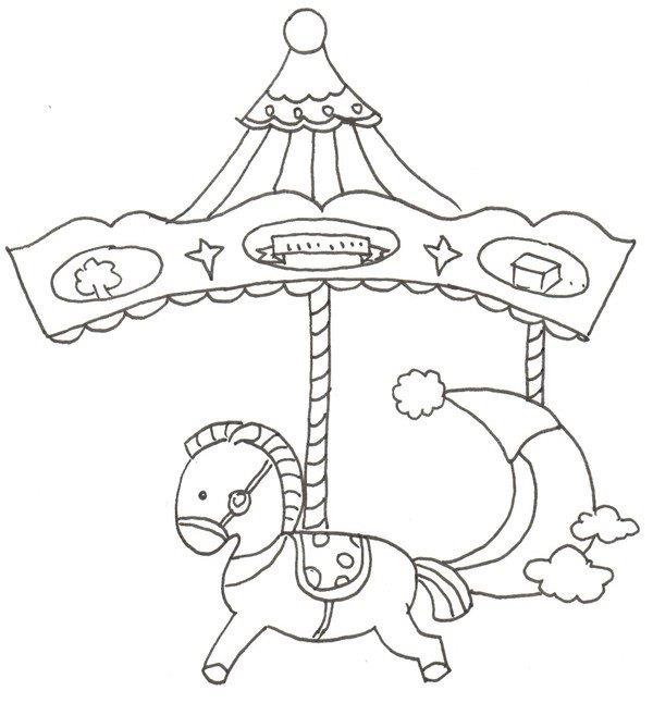 旋转木马的简笔画怎么画 旋转木马的简笔画简单