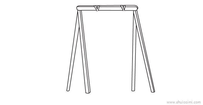 秋千儿童画怎么画 秋千简笔画步骤