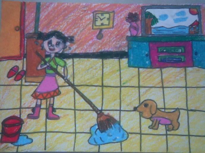 拖地简笔画 幼儿拖地简笔画