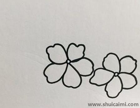 简单的桃花简笔画教程步骤