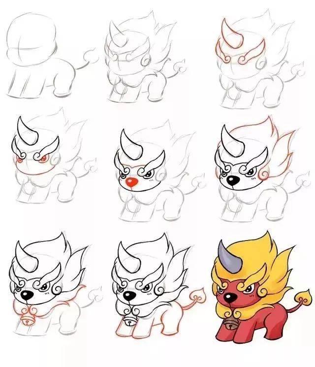 年兽儿童画简笔画素材 年兽儿童画简笔画素材大全