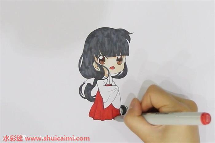 犬夜叉桔梗怎么画 犬夜叉桔梗简笔画步骤图