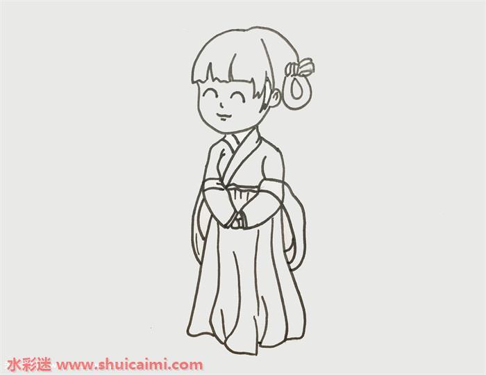 古代女子怎么画 古代女子简笔画简单彩色