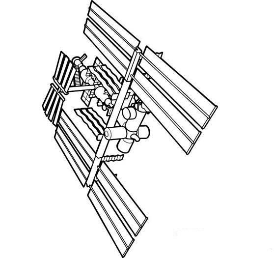 空间站简笔画 空间站简笔画涂色