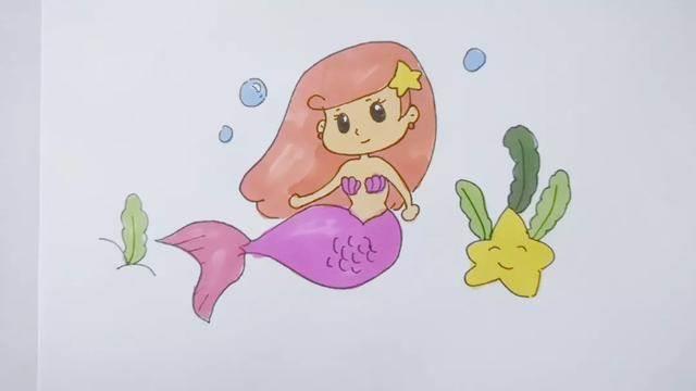 简笔画美人鱼 简笔画美人鱼儿童画