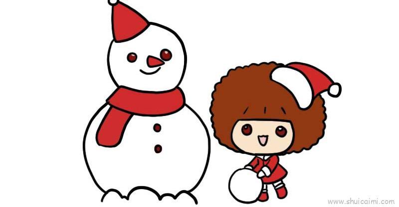堆雪人儿童画怎么画 堆雪人简笔画好看