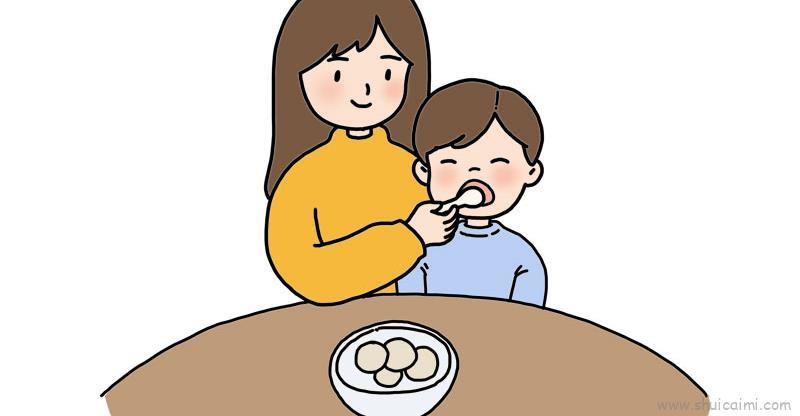 小孩吃元宵儿童画怎么画 小孩吃元宵简笔画简单