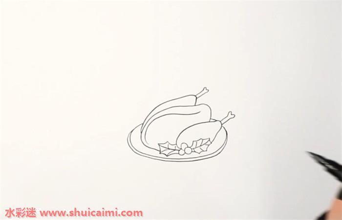 丰盛饭菜怎么画 丰盛饭菜简笔画图片带颜色