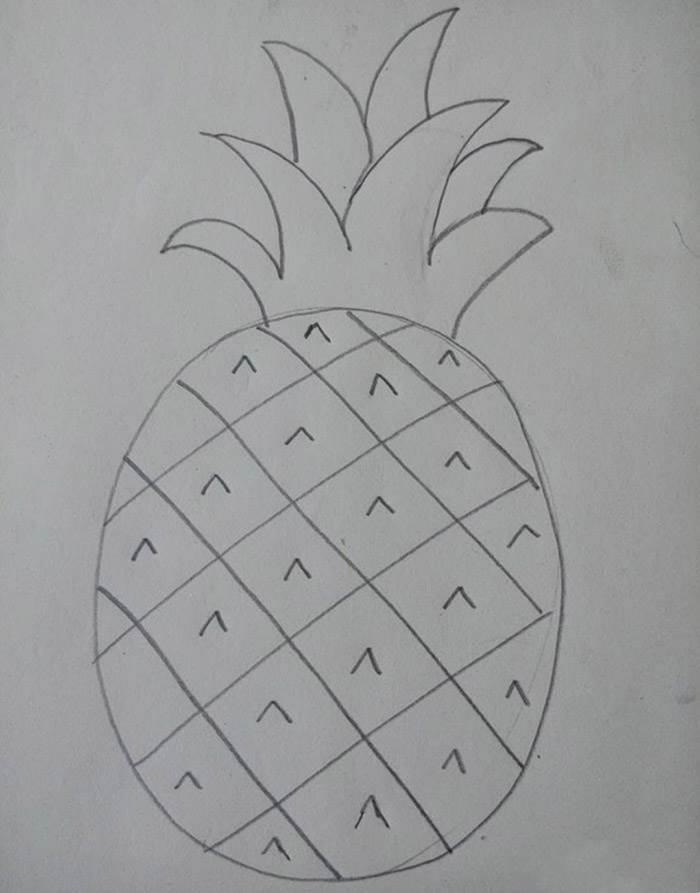 菠萝简笔画 菠萝简笔画法