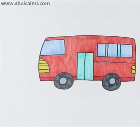 公共汽车简笔画怎么画 公共汽车简笔画步骤