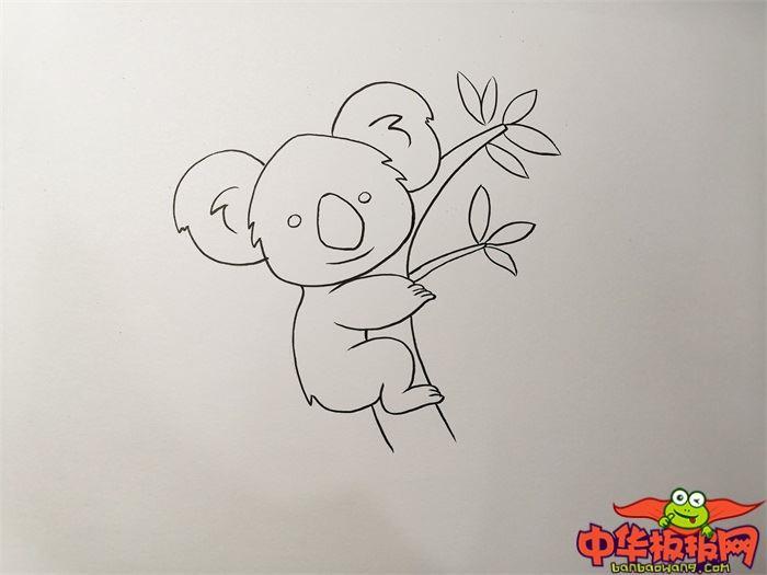 抱着树考拉怎么画 抱着树考拉简笔画简单好看带颜色