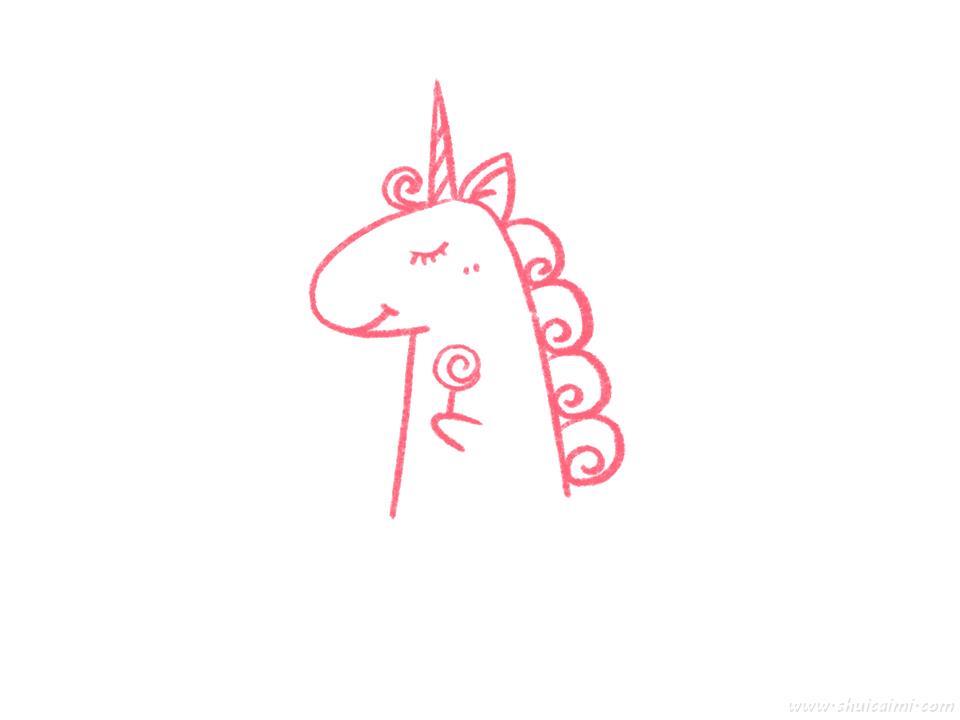 独角兽怎么画 独角兽简笔画图片大全带颜色