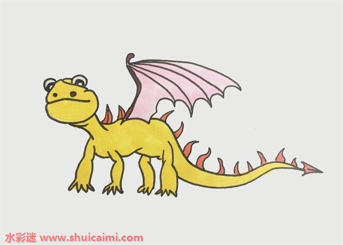 翼龙怎么画 翼龙简笔画简单彩色