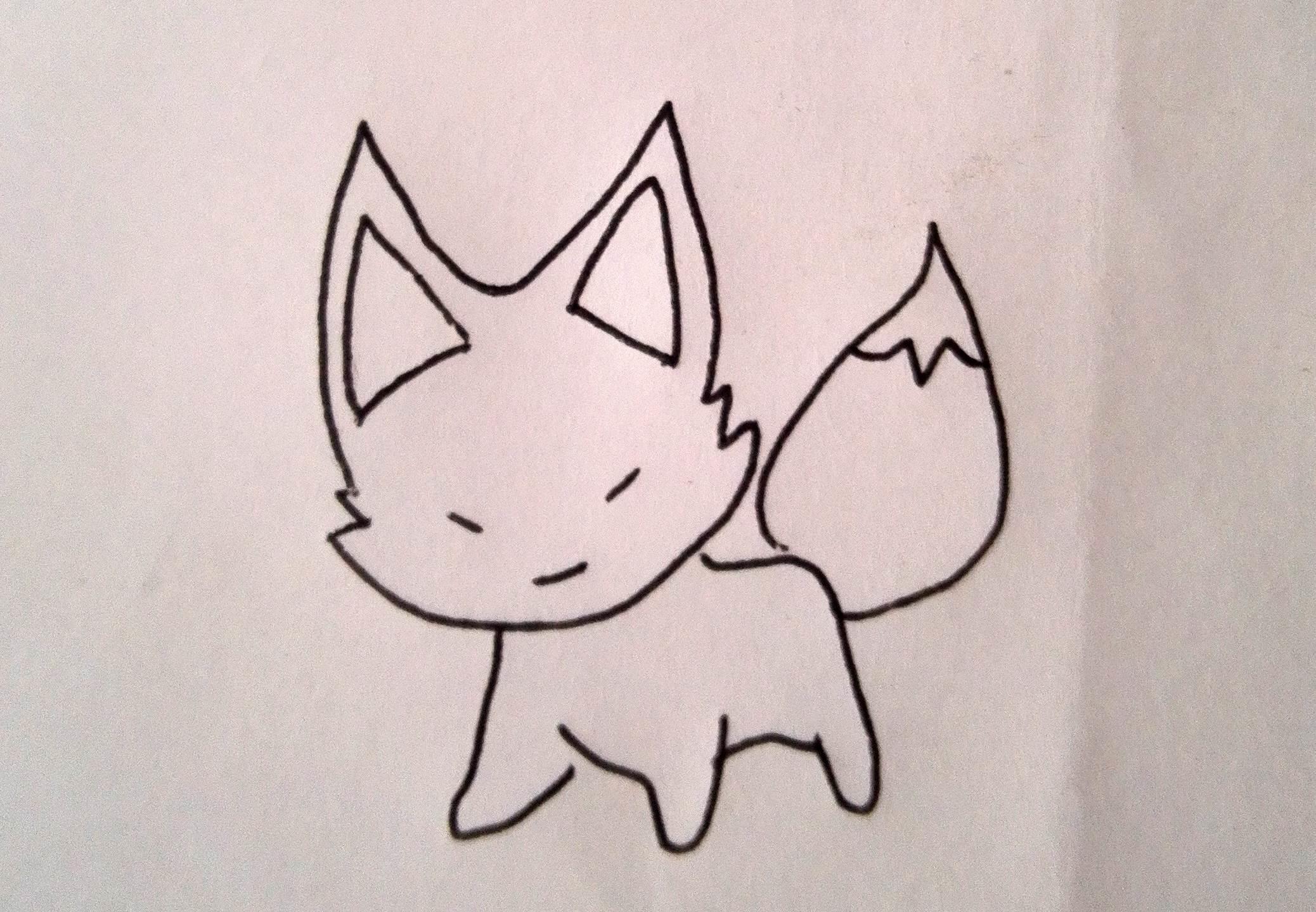 简笔画狐狸 简笔画狐狸头的画法