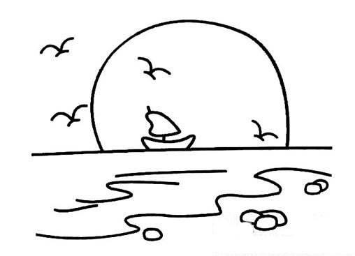 海上日出简笔画 海上日出简笔画怎么画