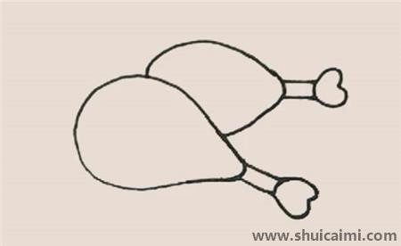 烤鸡腿儿童简笔画