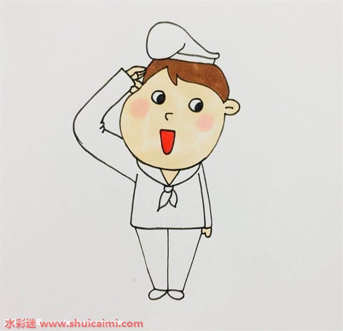 海军怎么画 海军简笔画彩色