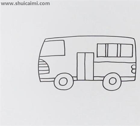 公共汽车简笔画怎么画 公共汽车简笔画步骤