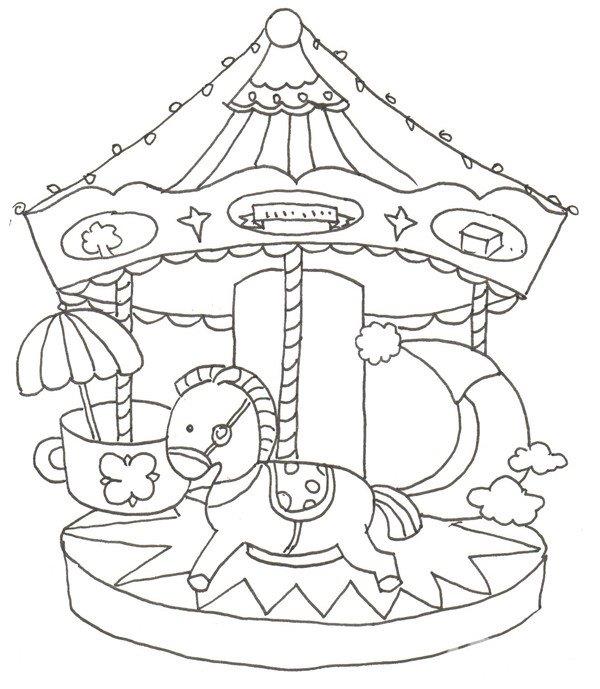 旋转木马的简笔画怎么画 旋转木马的简笔画简单