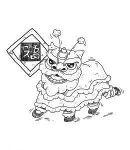 舞狮简笔画 舞狮简笔画彩色