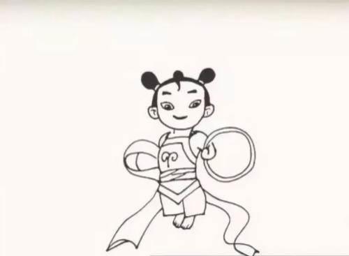 哪吒简笔画 哪吒简笔画图片彩色