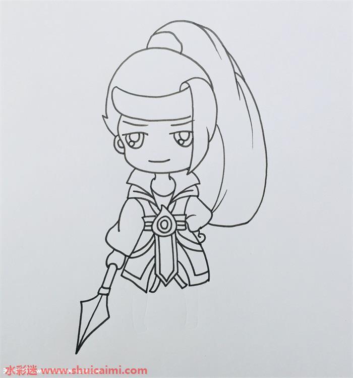 炫酷的王者荣耀韩信简笔画步骤教程