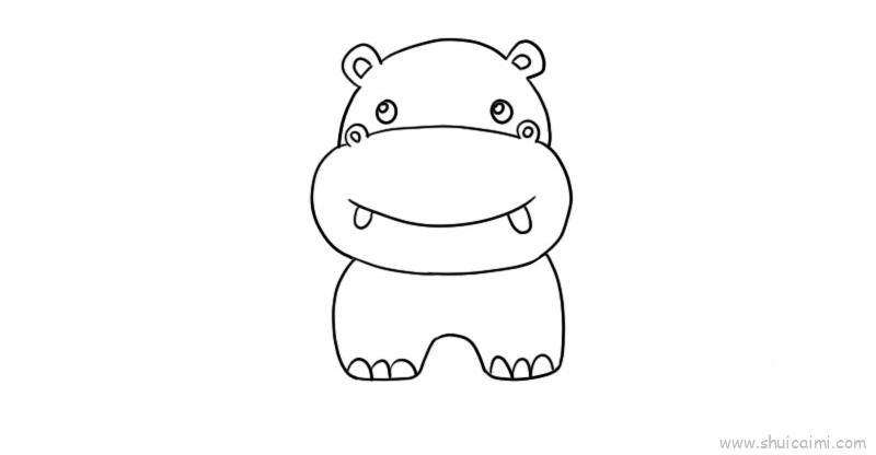 河马儿童画怎么画 河马简笔画简单