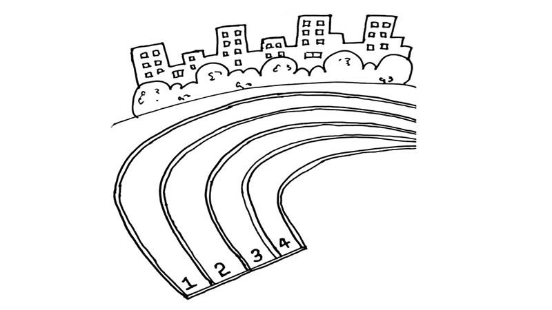 跑道简笔画怎么画 跑道简笔画步骤