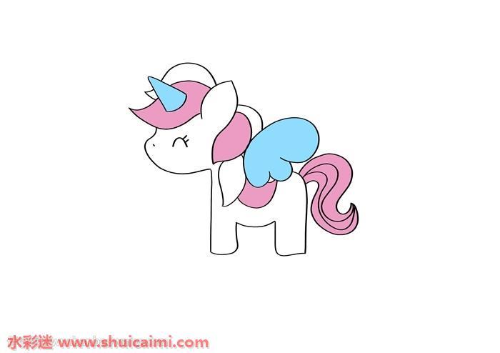 可爱小独角兽怎么画 可爱小独角兽简笔画彩色