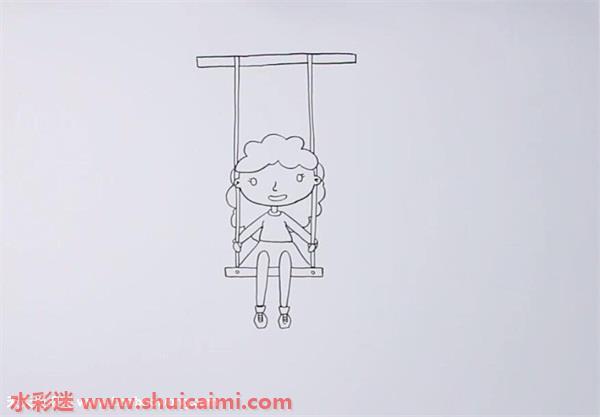 荡秋千小女孩怎么画 荡秋千小女孩简笔画画法