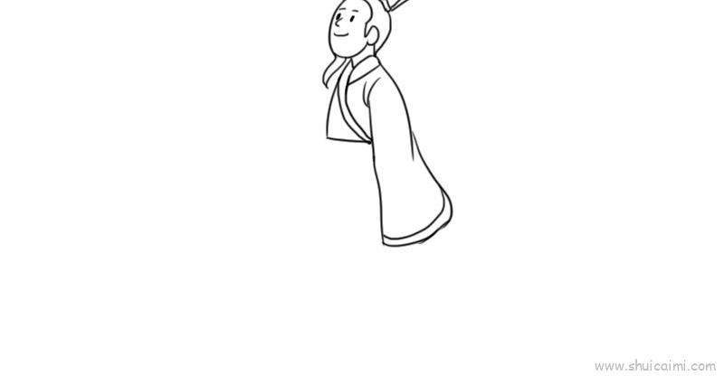 屈原儿童画怎么画 屈原简笔画步骤