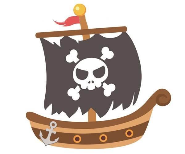 海盗船简笔画 海盗船简笔画简单