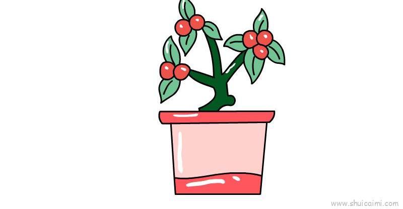 冬珊瑚儿童画怎么画 冬珊瑚简笔画简单