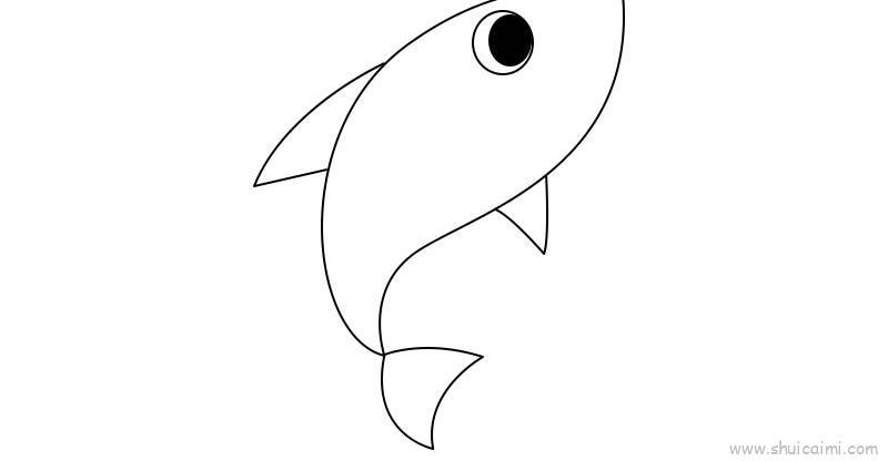 鲨鱼儿童画怎么画 鲨鱼简笔画好看